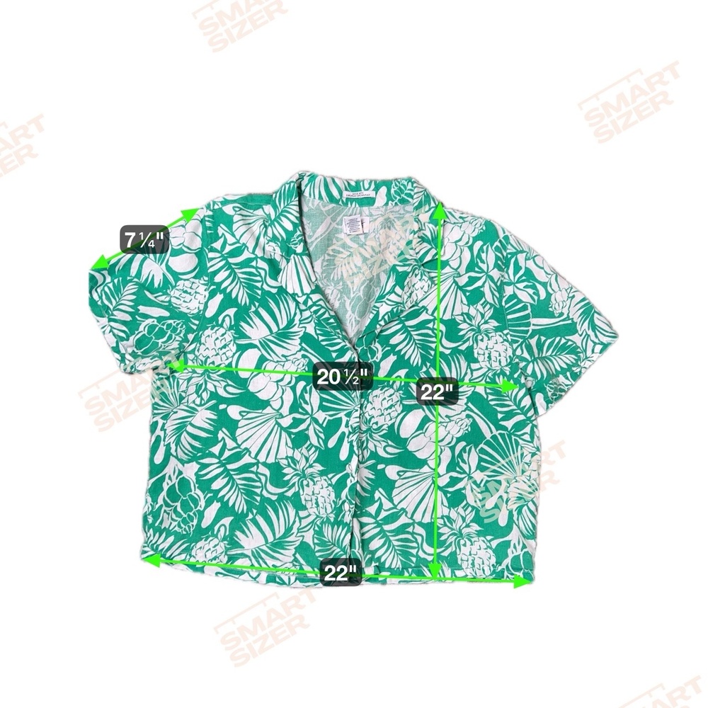 Nicole Miller Womens Large Green‎ White Tropical Linen Lounge Set Resort - Picture 5 of 9
